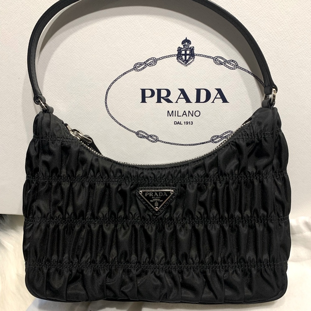 SOLD Prada nylon and saffiano leather mini bag